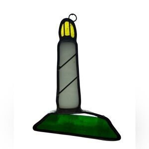 STAINED GLASS LIGHTHOUSE SUN-CATCHER ORNAMENT